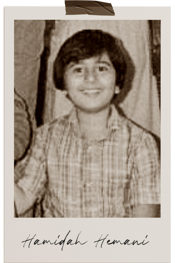 Hamidah Hemani portrait photo as child.